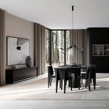 Arc dining table Ø120 cm - Coffee black oak - 101 Copenhagen
