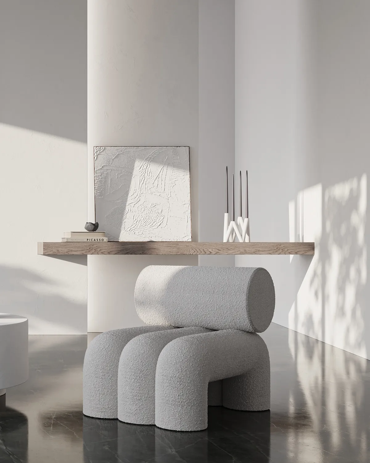 Foku Chair lounge chair, Bouclé 101 Copenhagen