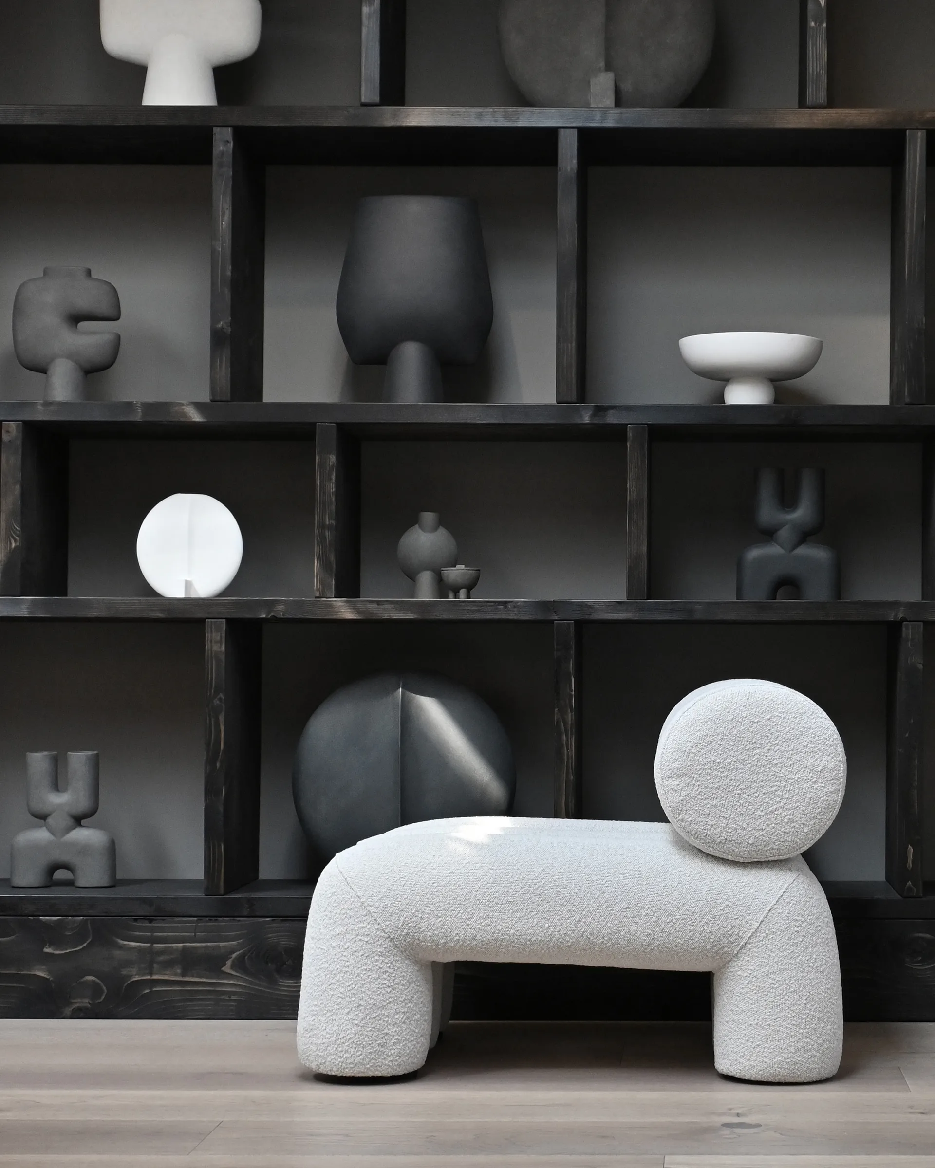 Foku Chair lounge chair, Bouclé 101 Copenhagen