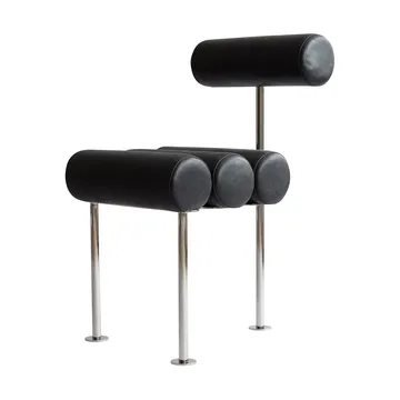 Hiro dining chair - Stainless steel-aniline leather black - 101 Copenhagen