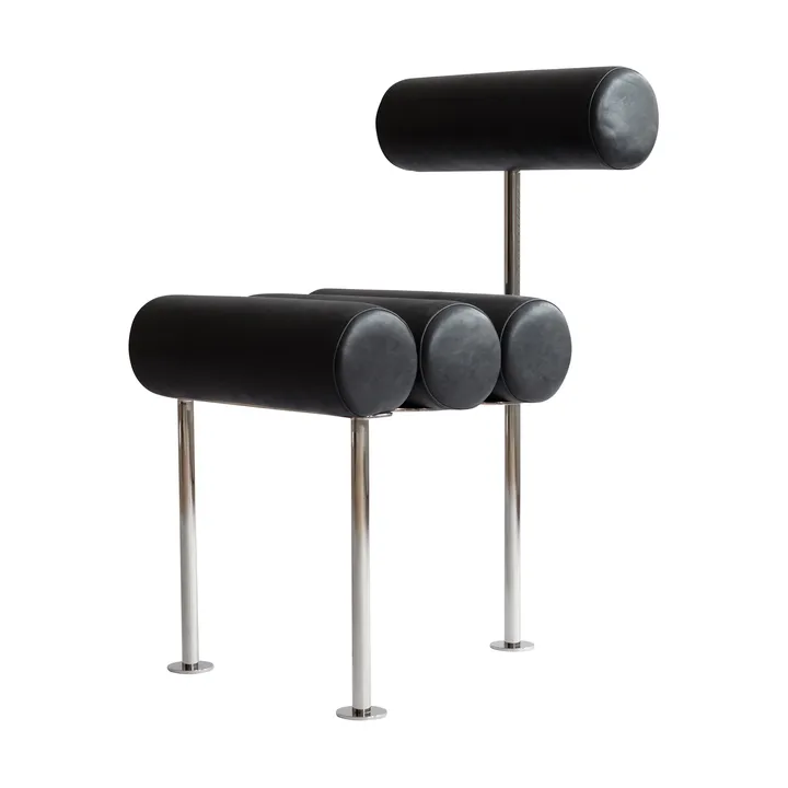 Hiro dining chair - Stainless steel-aniline leather black - 101 Copenhagen