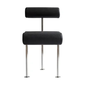 Hiro dining chair - Stainless steel-aniline leather black - 101 Copenhagen