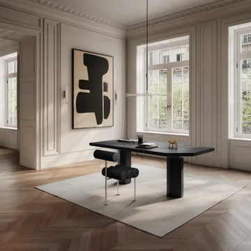 Hiro dining chair - Stainless steel-aniline leather black - 101 Copenhagen
