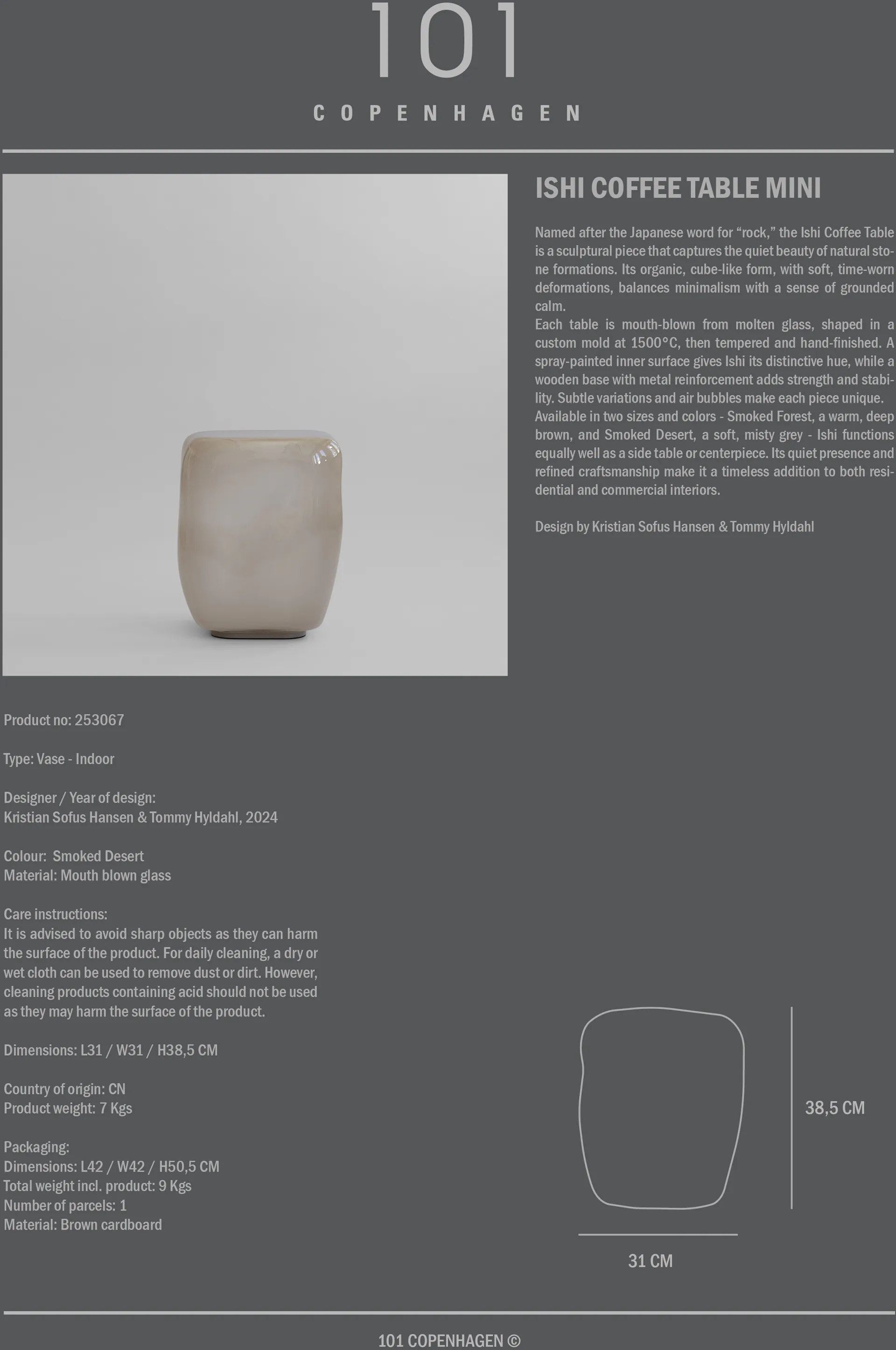 Ishi coffee table mini, Smoked desert 101 Copenhagen
