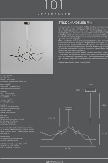 Stick chandelier ceiling crown mini - Bronze - 101 Copenhagen