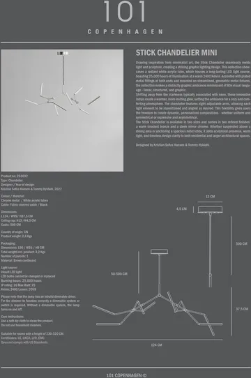 Stick chandelier ceiling crown mini - Chrome - 101 Copenhagen