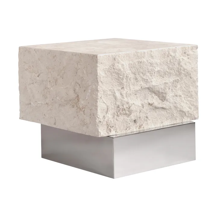 Temple side table low 42x40 cm - Chrome-limestone - 101 Copenhagen