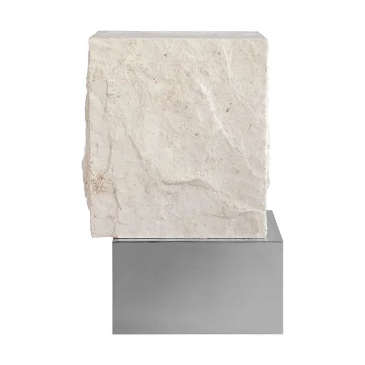 Temple side table tall 50x33 cm - Chrome-limestone - 101 Copenhagen