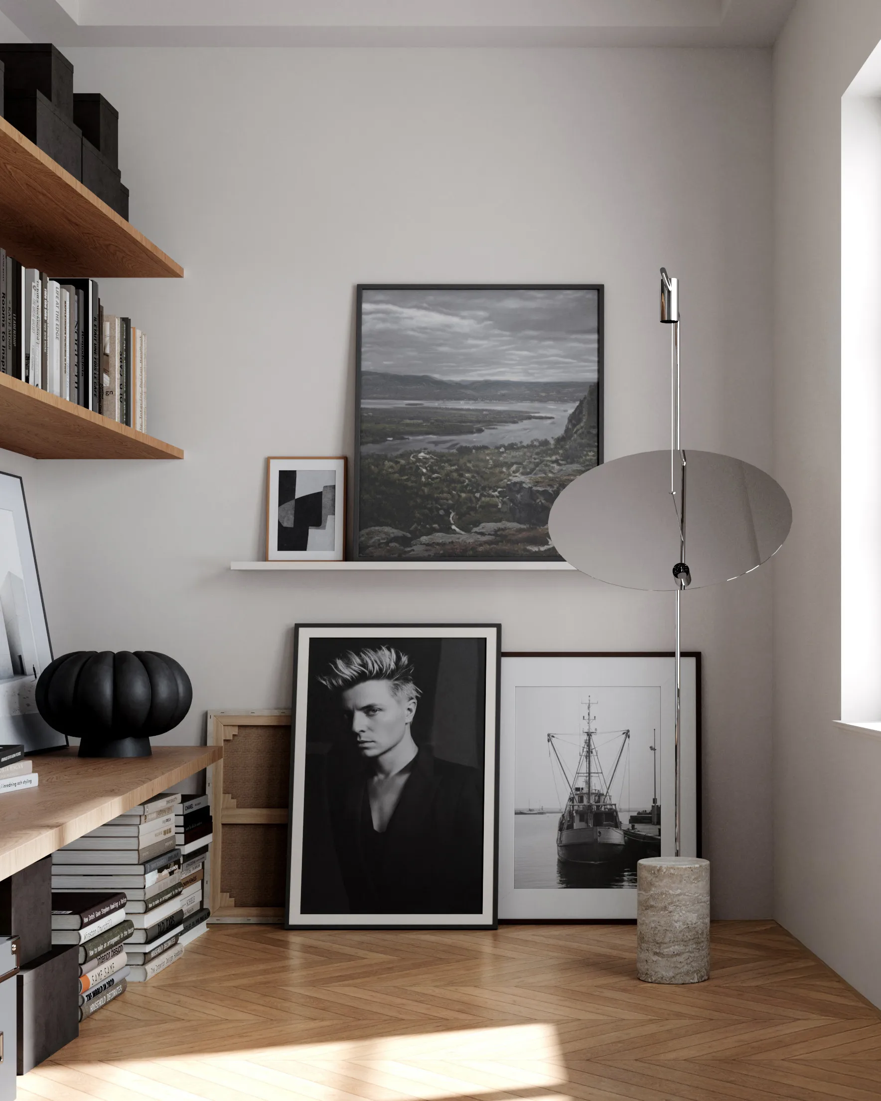 The Moon floor lamp, Chrome 101 Copenhagen