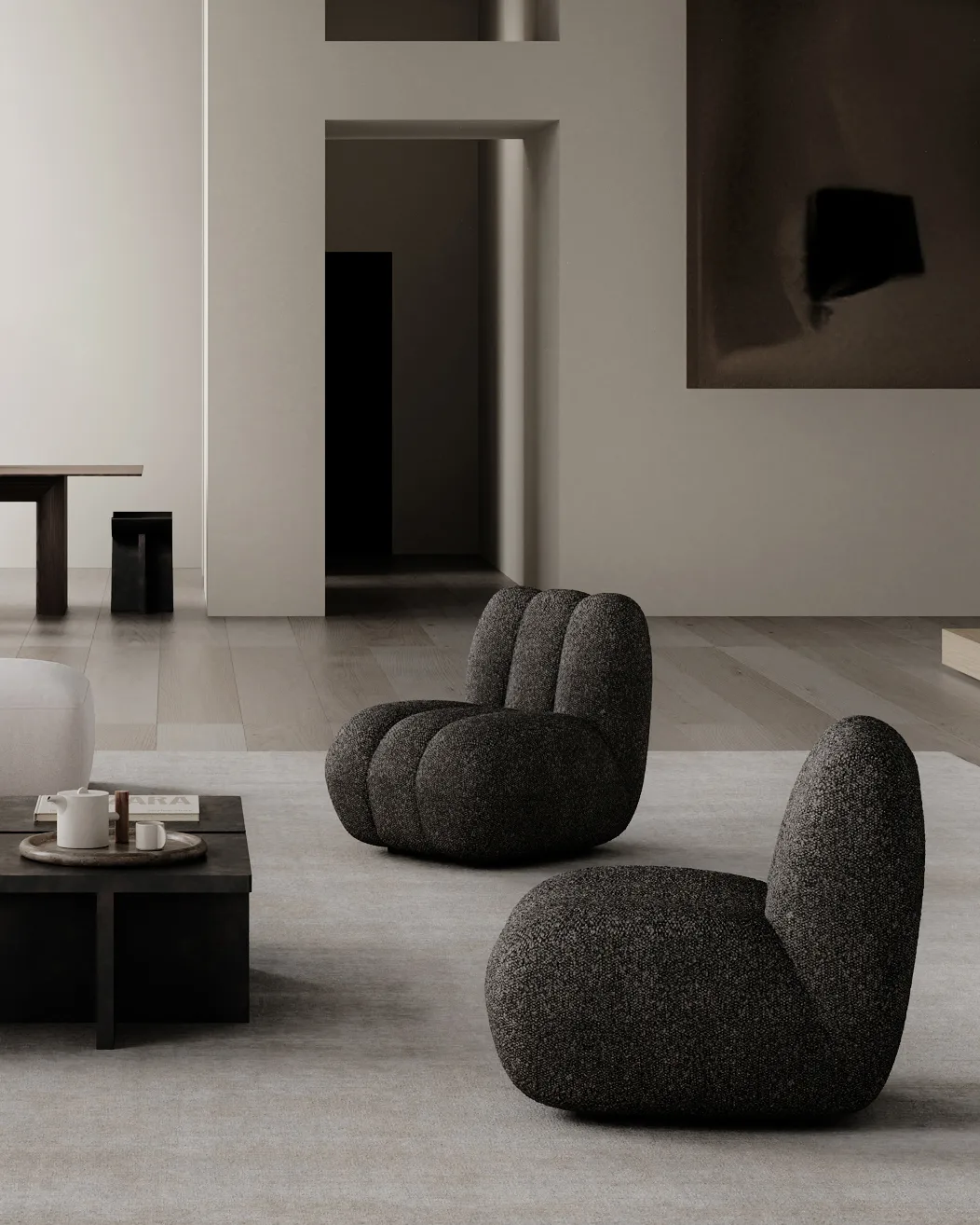 Toe lounge chair bouclé, Deep taupe 101 Copenhagen