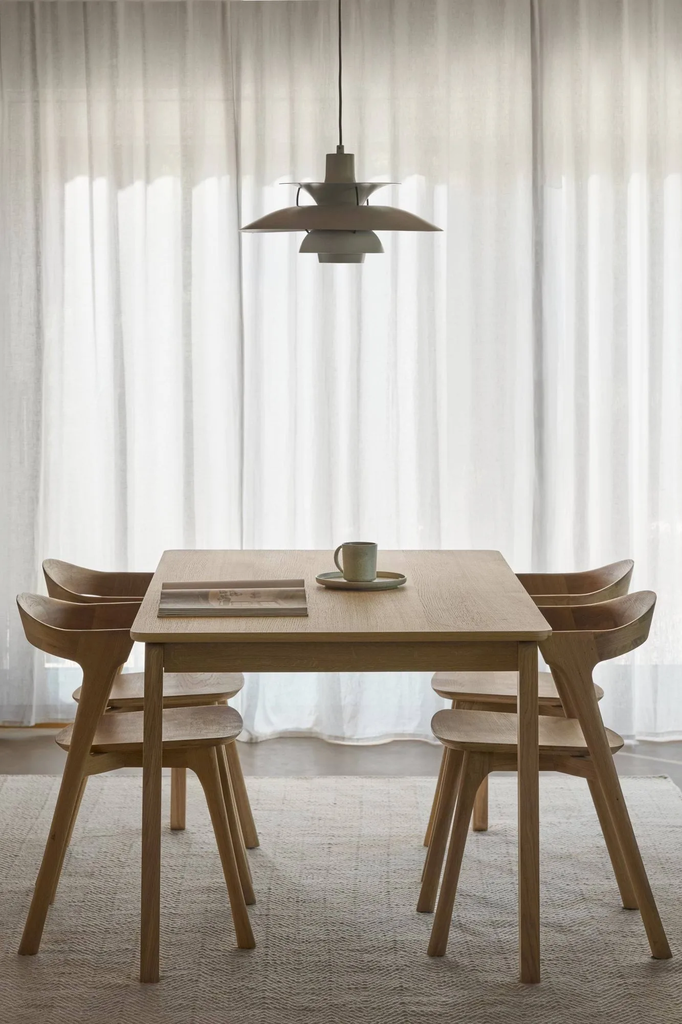 Alfred dining table, White pigmented oak, 90x160 cm 1898