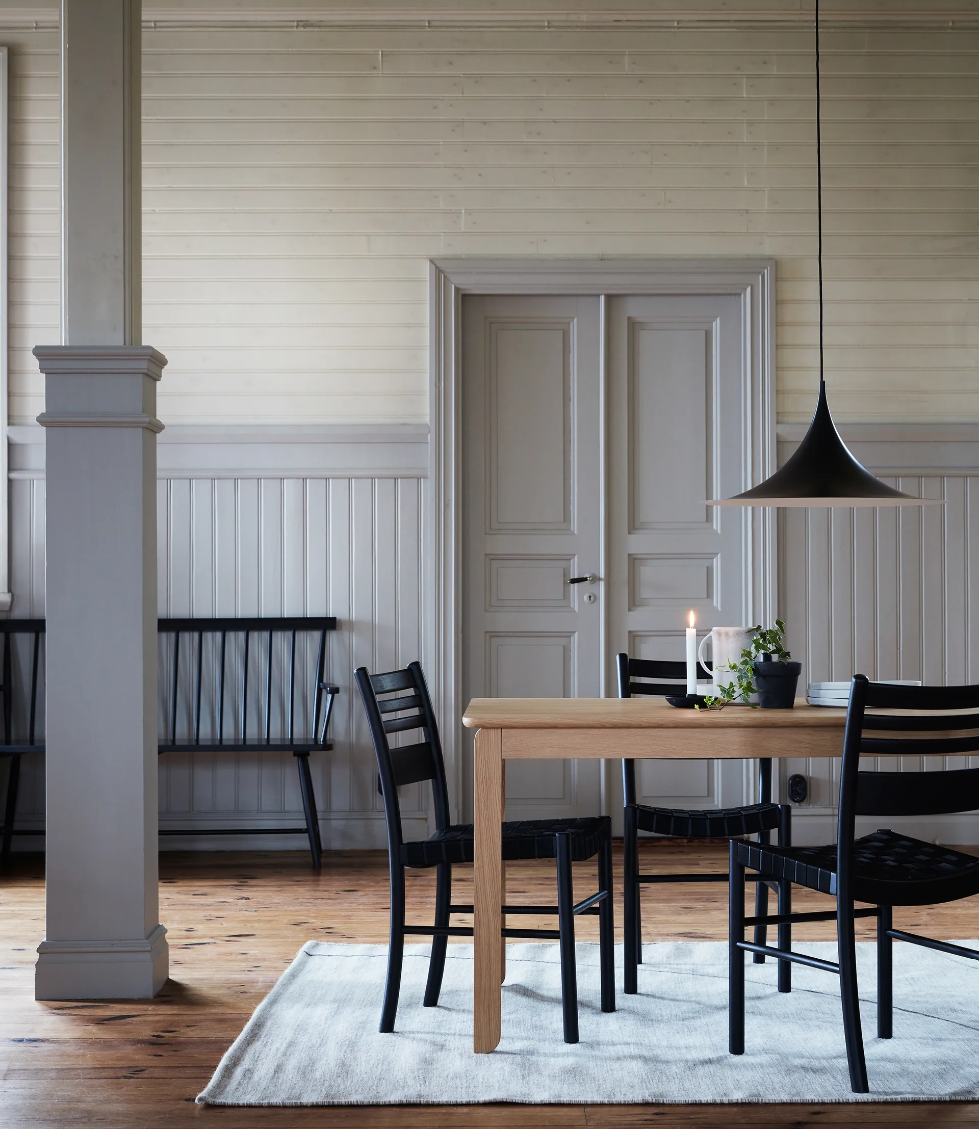 Alfred dining table, White pigmented oak, 90x220 cm 1898