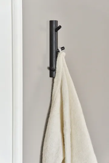 Allsarp vertical coat rack, 3 hooks - Black painted birch - 1898