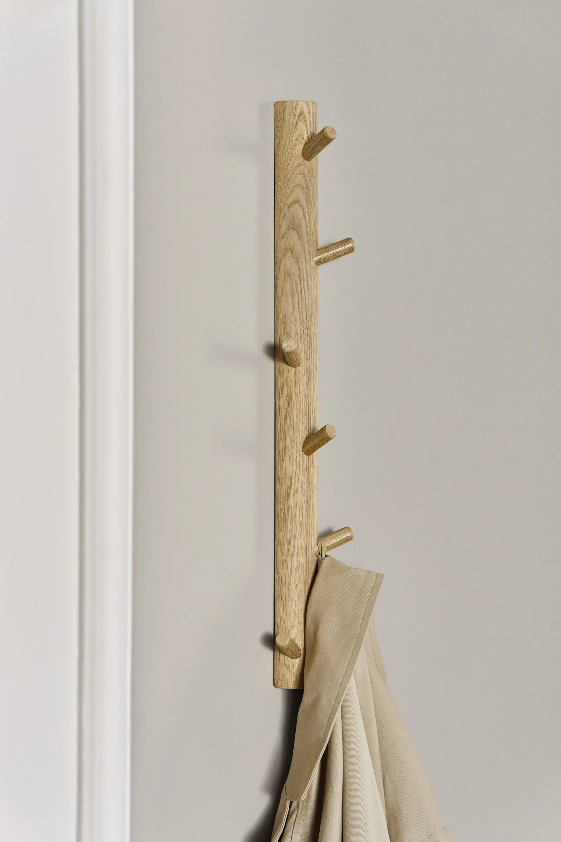Allsarp vertical coat rack, 6 hooks, Oak 1898