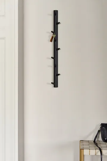 Allsarp vertical coat rack, 9 hooks - Black painted birch - 1898