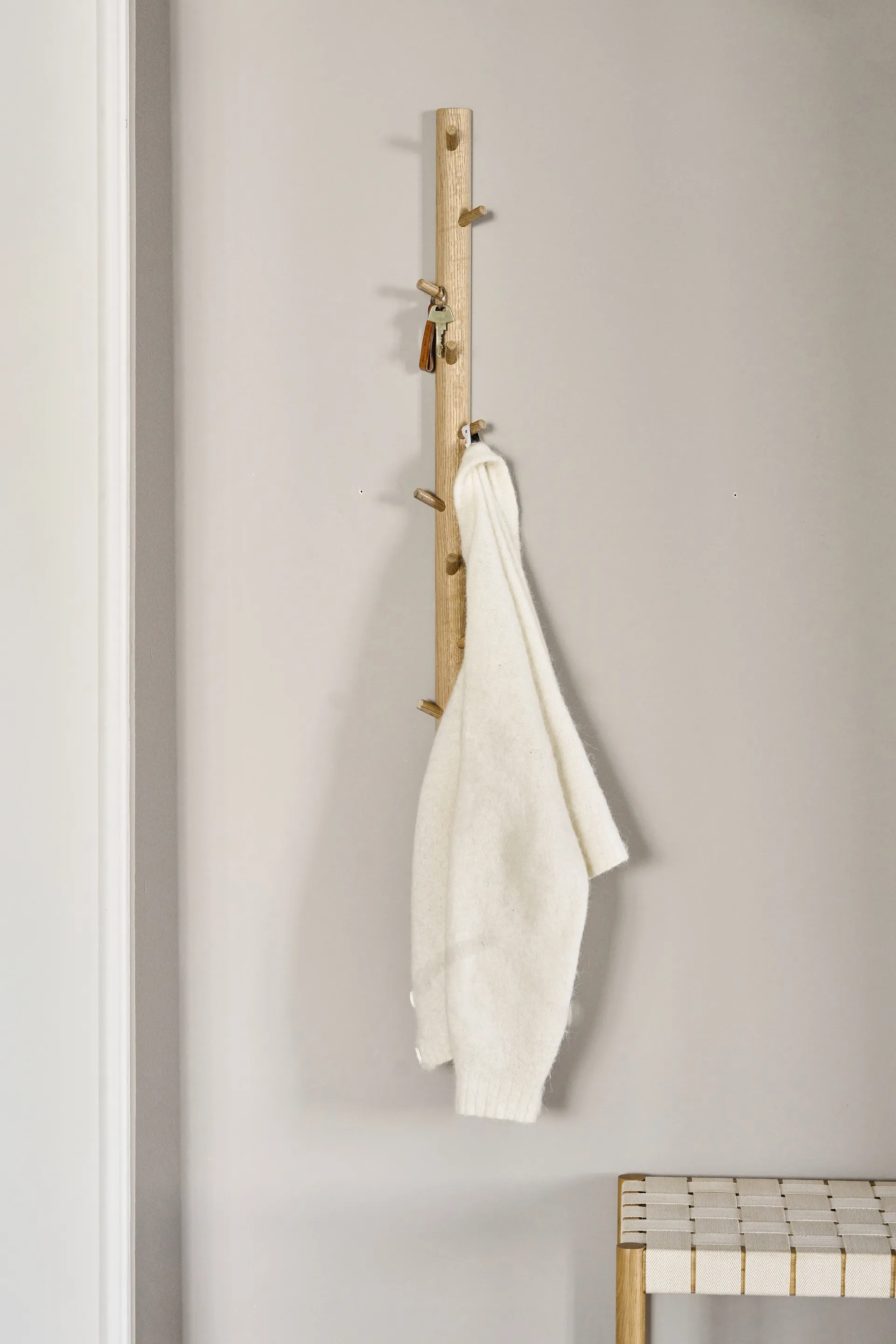 Allsarp vertical coat rack, 9 hooks, Oak 1898