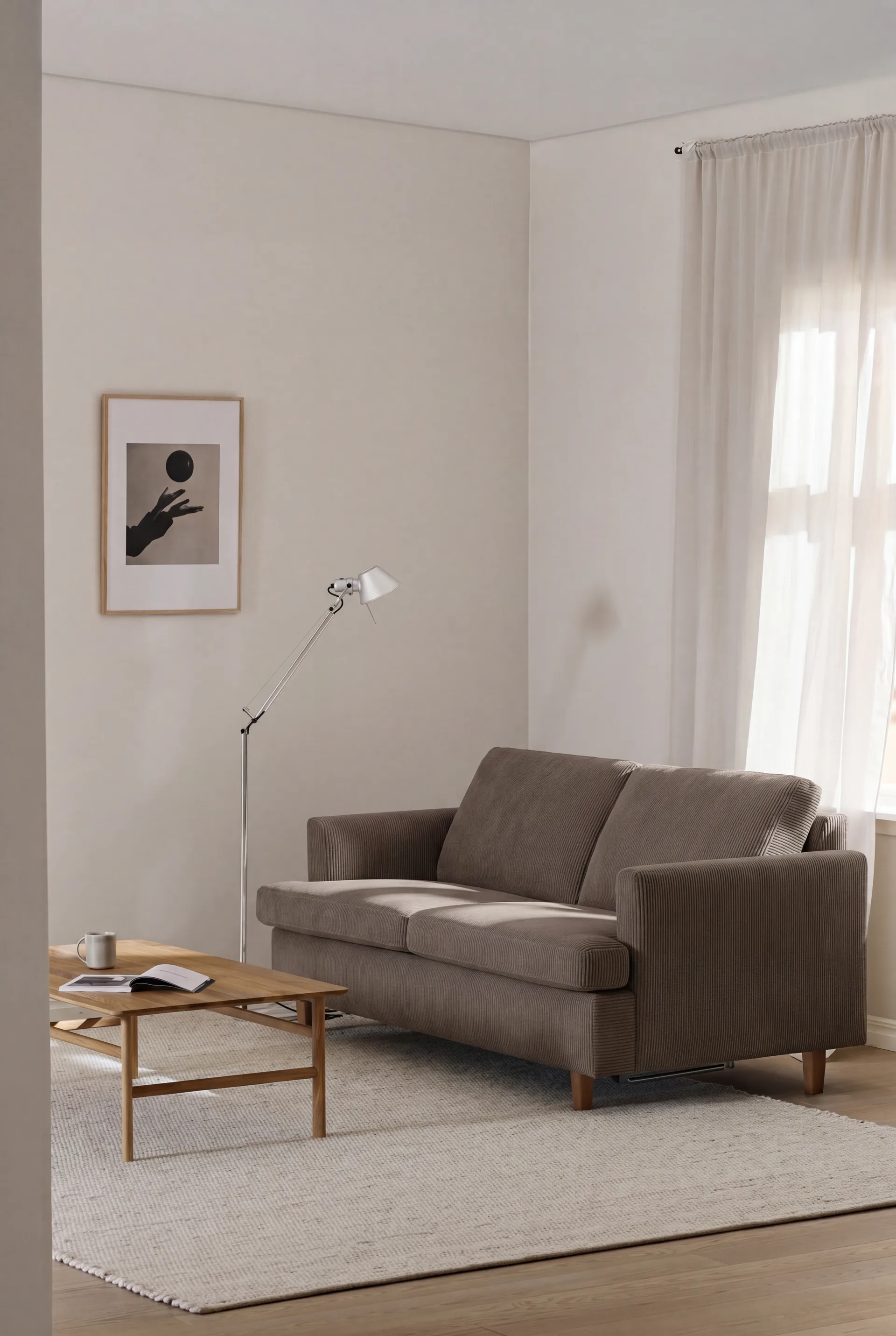Binga 2,5-seater sofa bed, Jump Brown 1955-oak 1898