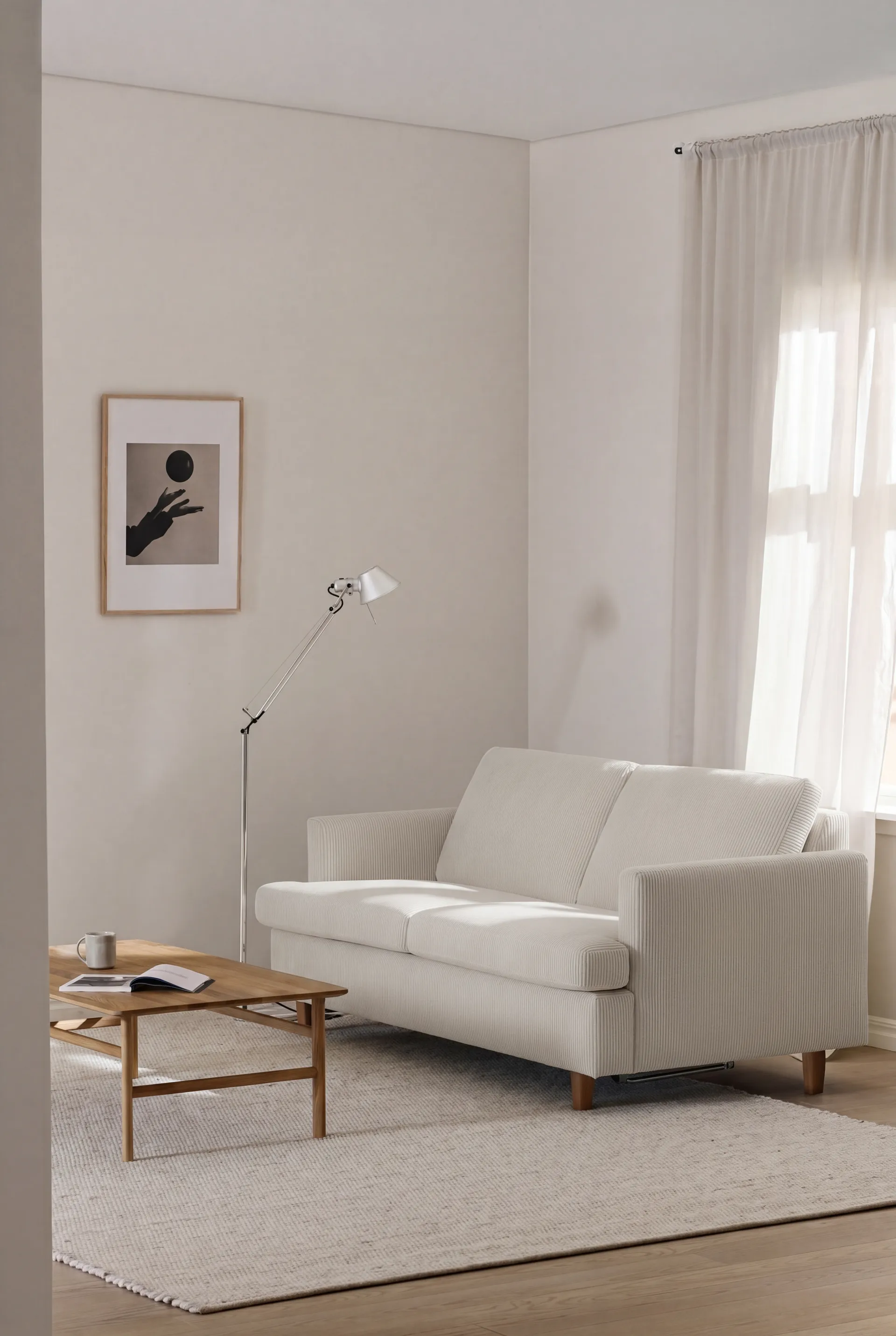 Binga 2,5-seater sofa bed, Jump Off White 1954-oak 1898