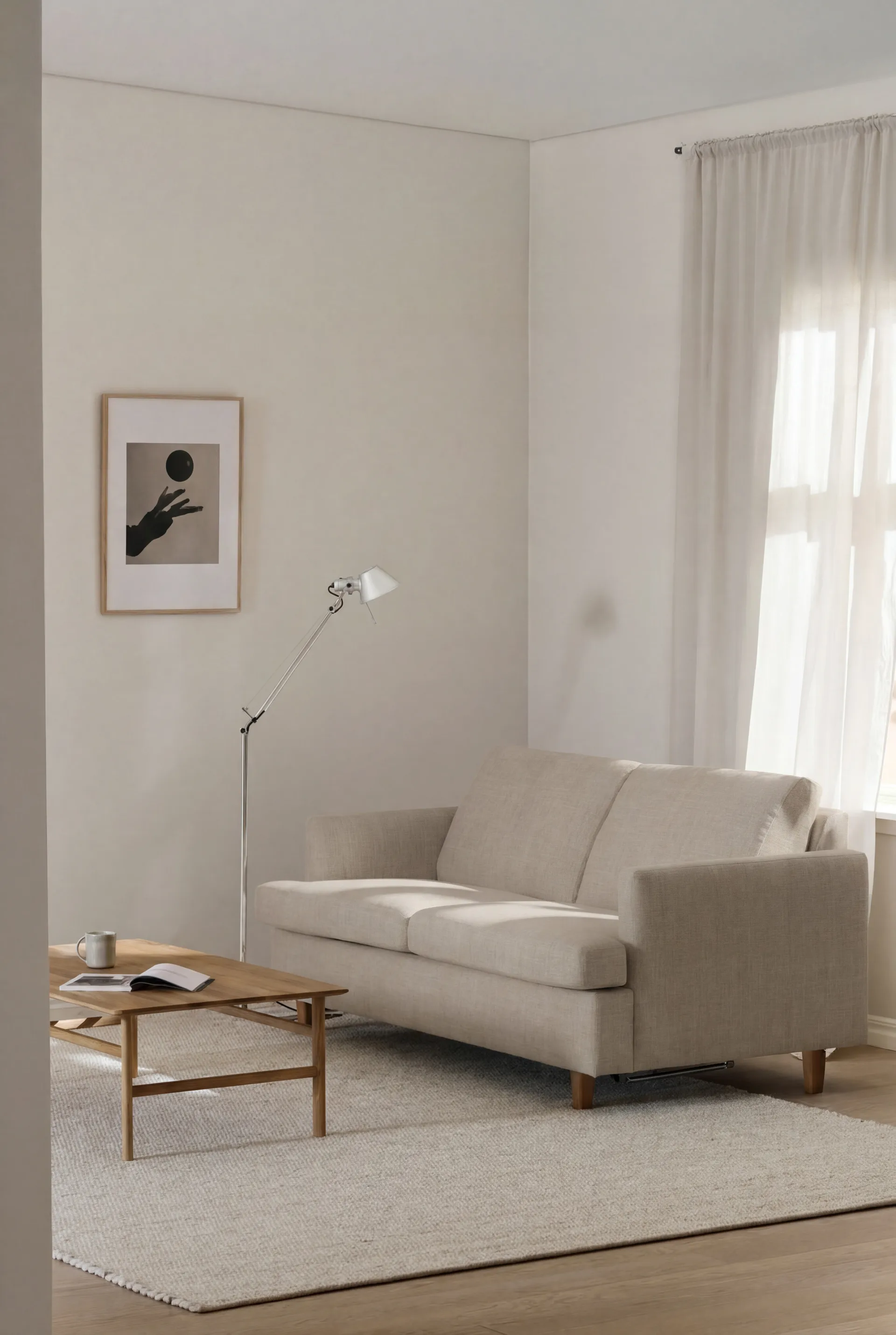 Binga 2,5-seater sofa bed, Same Beige 6670-oak 1898