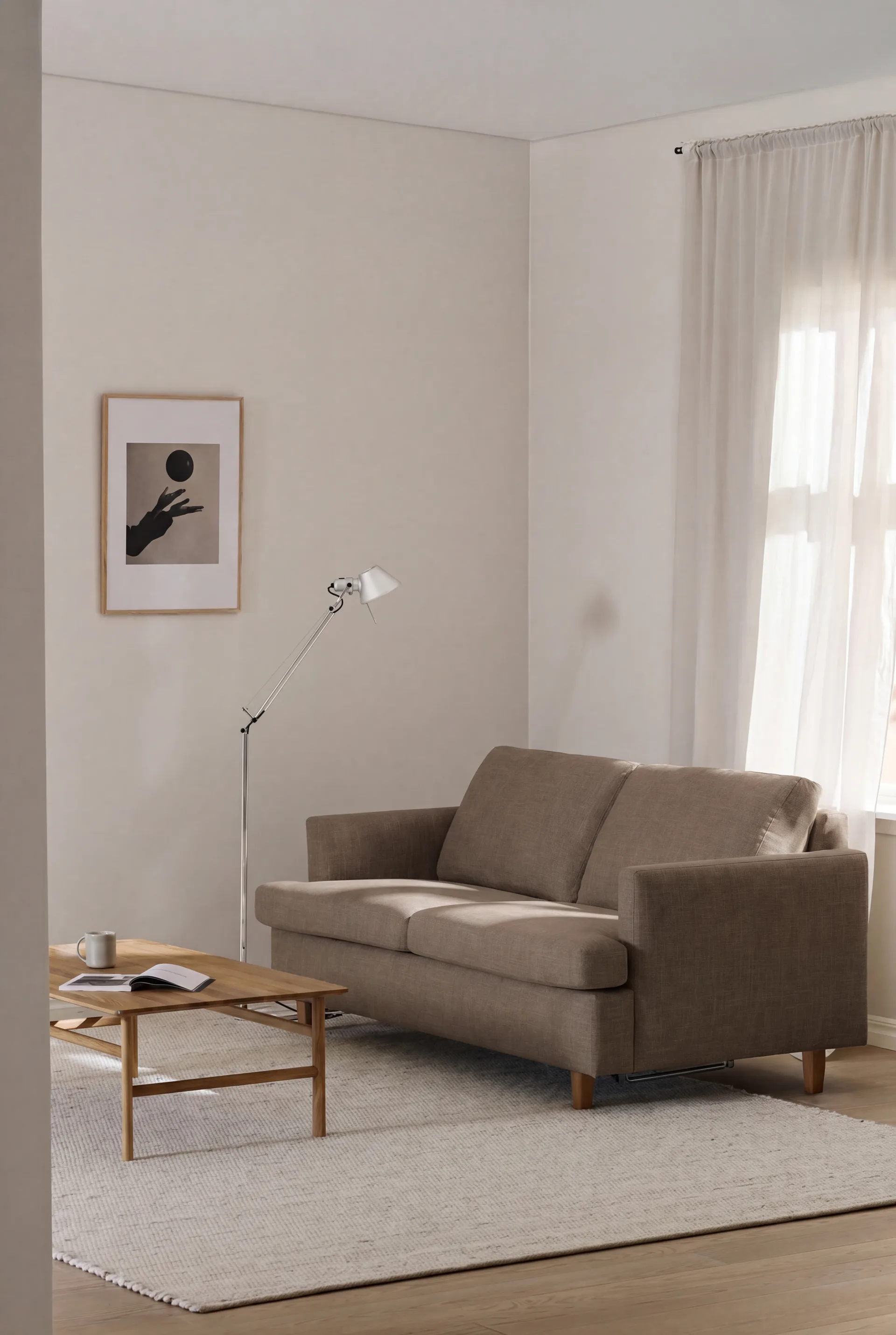 Binga 2,5-seater sofa bed, Same Mole 6674-oak 1898