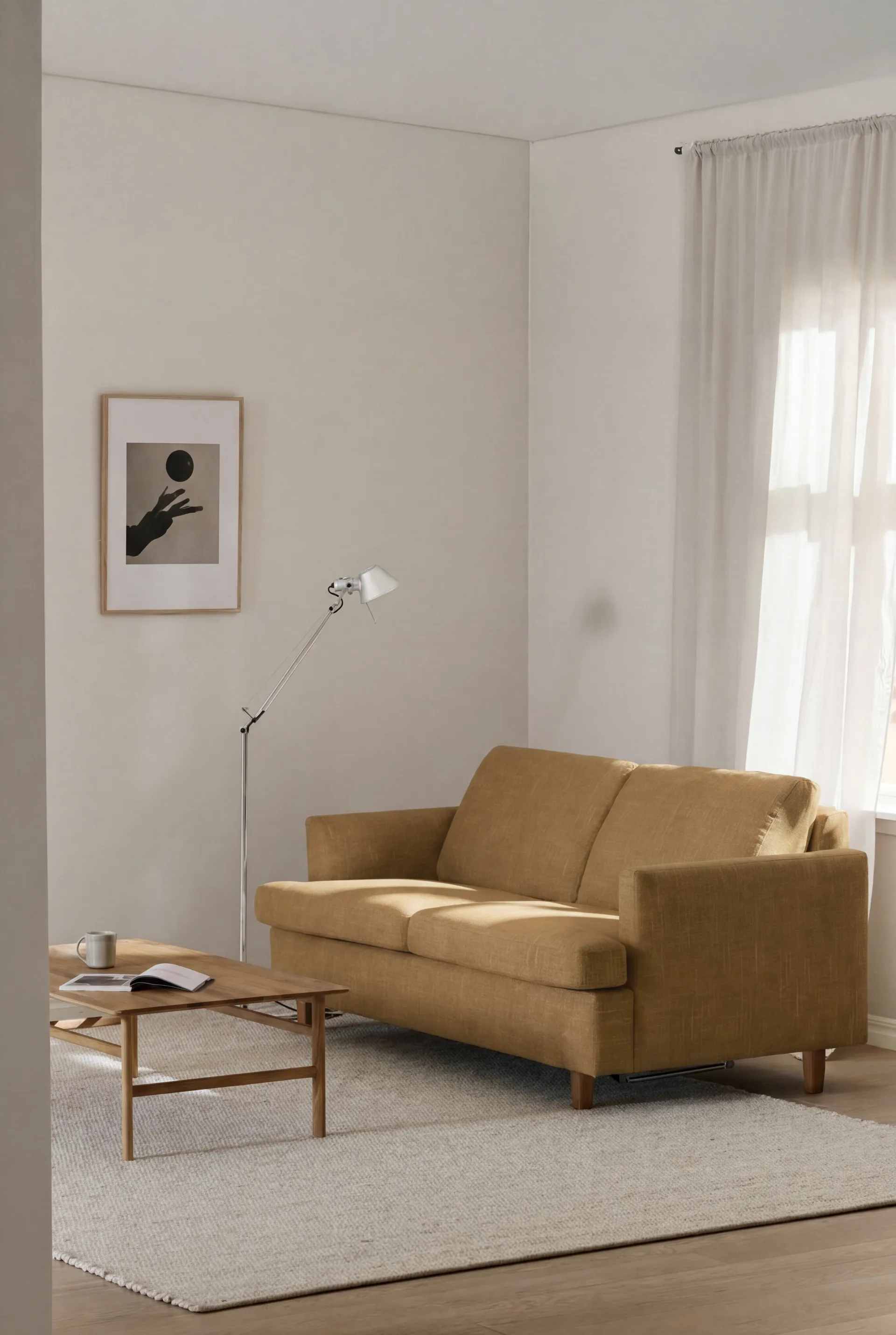 Binga 2,5-seater sofa bed, Same Ochre 6676-dark-stained ash 1898