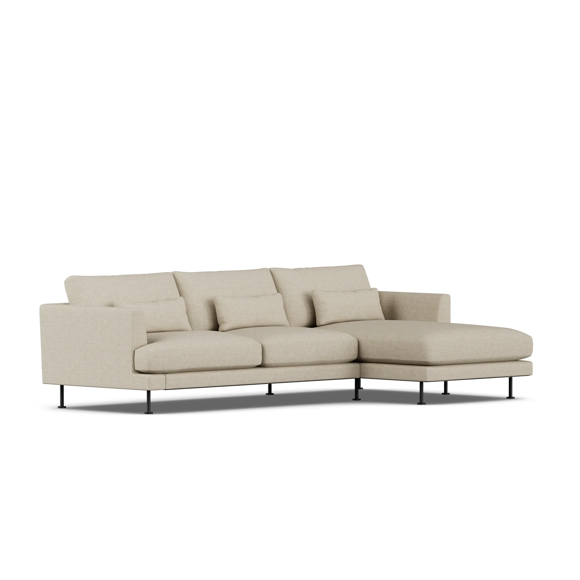 Bredhult sofa, Bern Beige 0341-black steel, 2,5-seater C1 1898