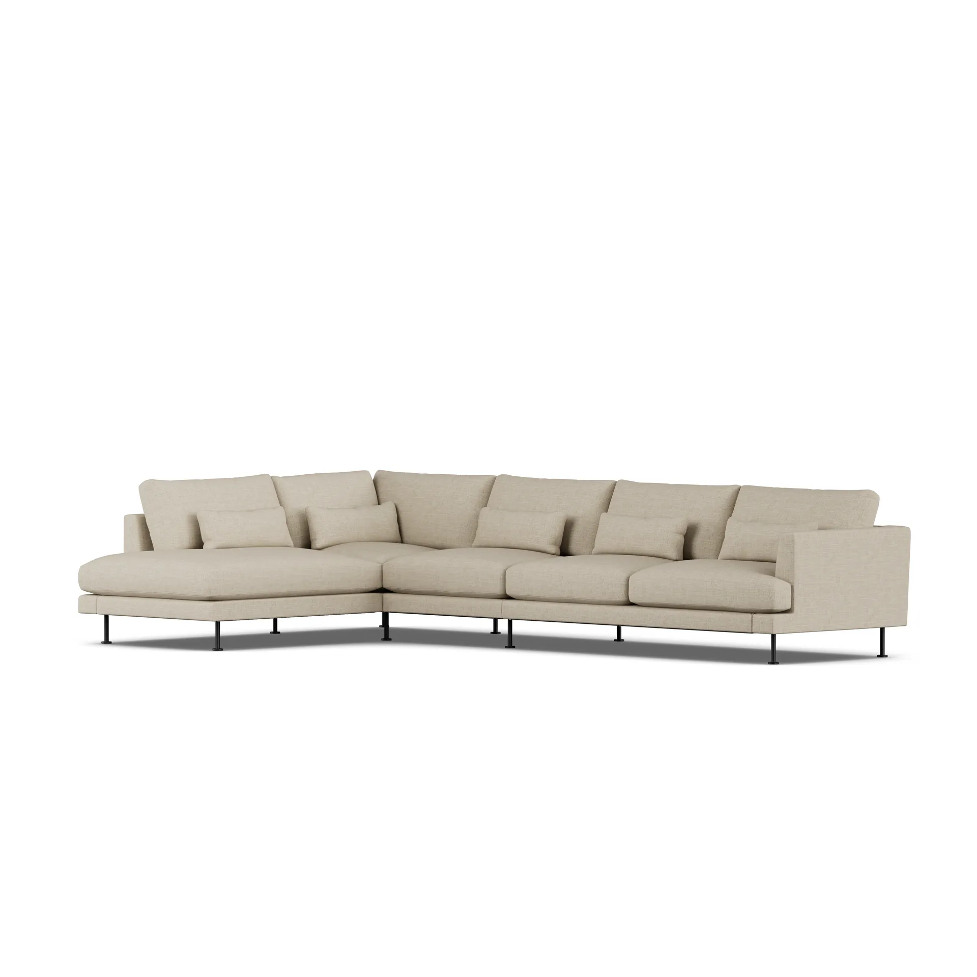 Bredhult sofa, Bern Beige 0341-black steel, 4-seater B2 1898