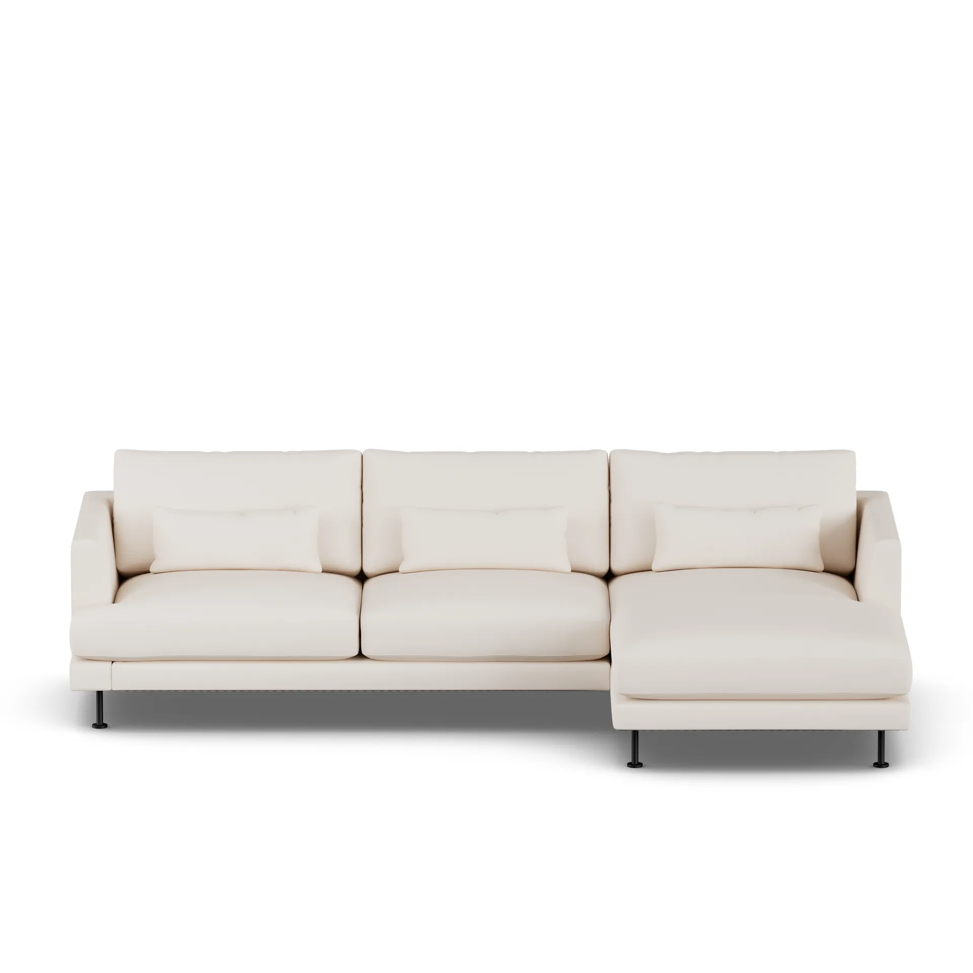 Bredhult sofa, Caleido Beige 9600-black steel, 2,5-seater C1 1898