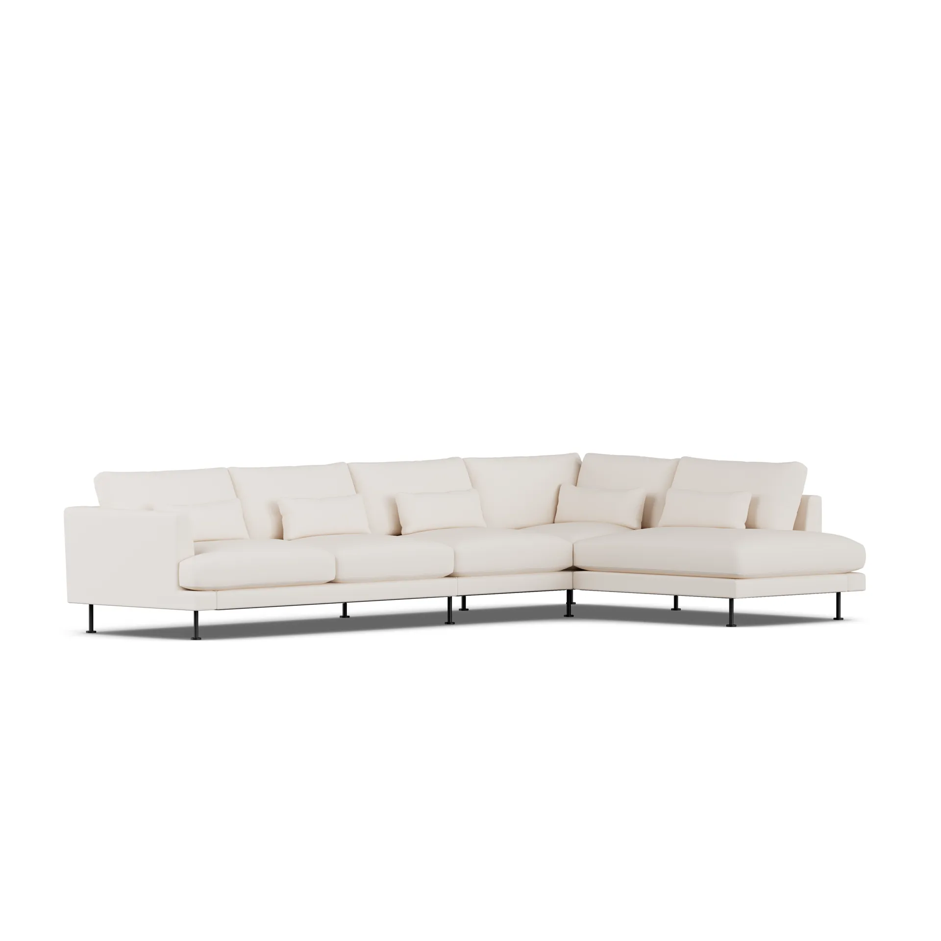 Bredhult sofa, Caleido Beige 9600-black steel, 4-seater B1 1898