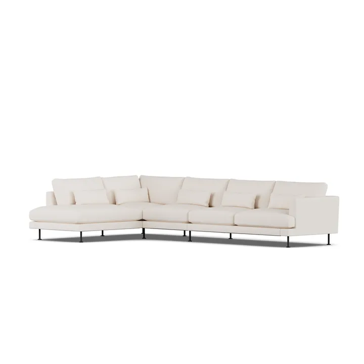 Bredhult sofa - Caleido Beige 9600-black steel, 4-seater B2 - 1898