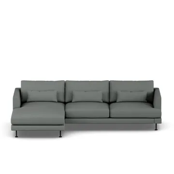 Bredhult sofa - Caleido Grey 1240-black steel, 2,5-seater C2 - 1898