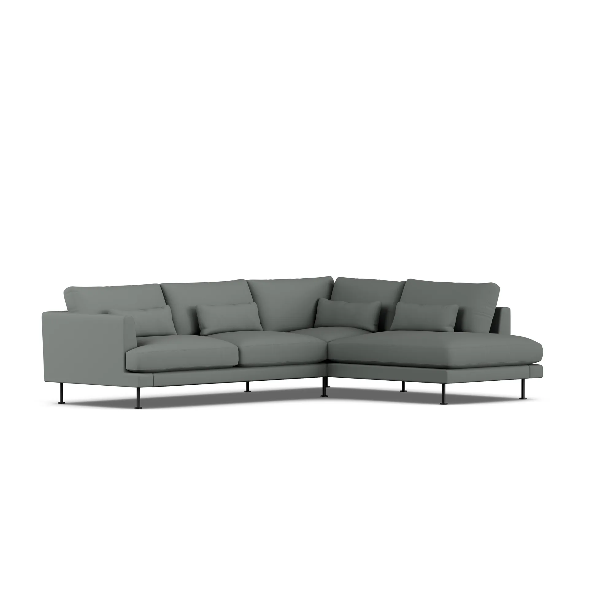 Bredhult sofa, Caleido Grey 1240-black steel, 3-seater A1 1898