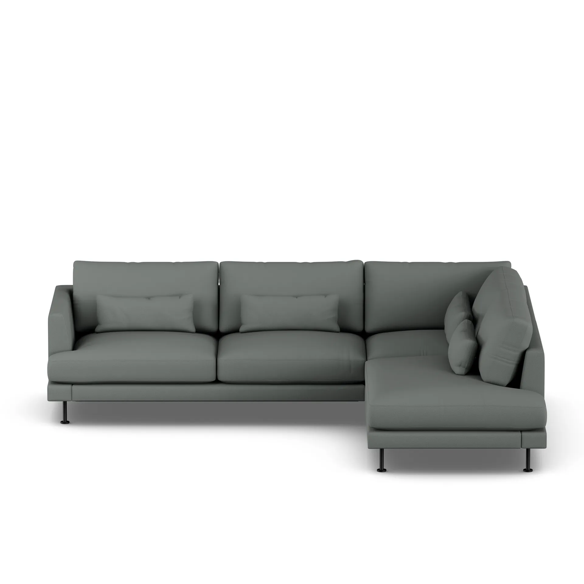 Bredhult sofa, Caleido Grey 1240-black steel, 3-seater A1 1898