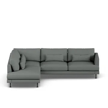 Bredhult sofa - Caleido Grey 1240-black steel, 3-seater A2 - 1898