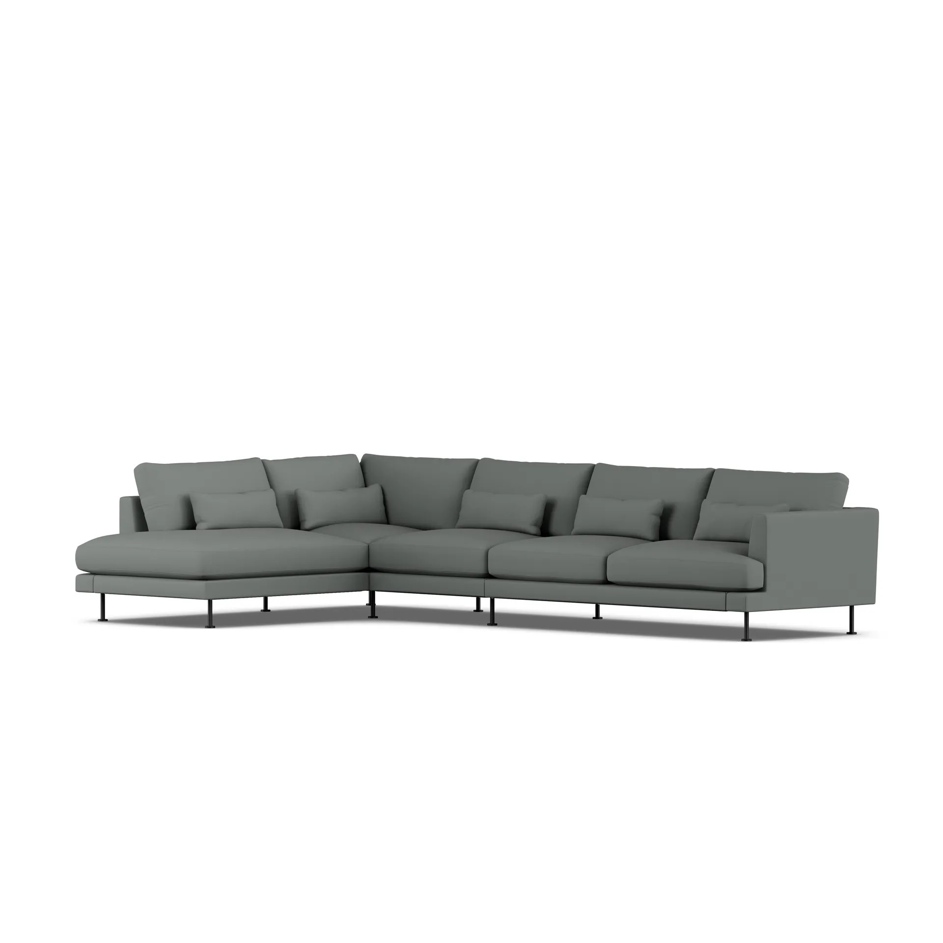 Bredhult sofa, Caleido Grey 1240-black steel, 4-seater B2 1898