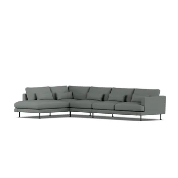 Bredhult sofa - Caleido Grey 1240-black steel, 4-seater B2 - 1898