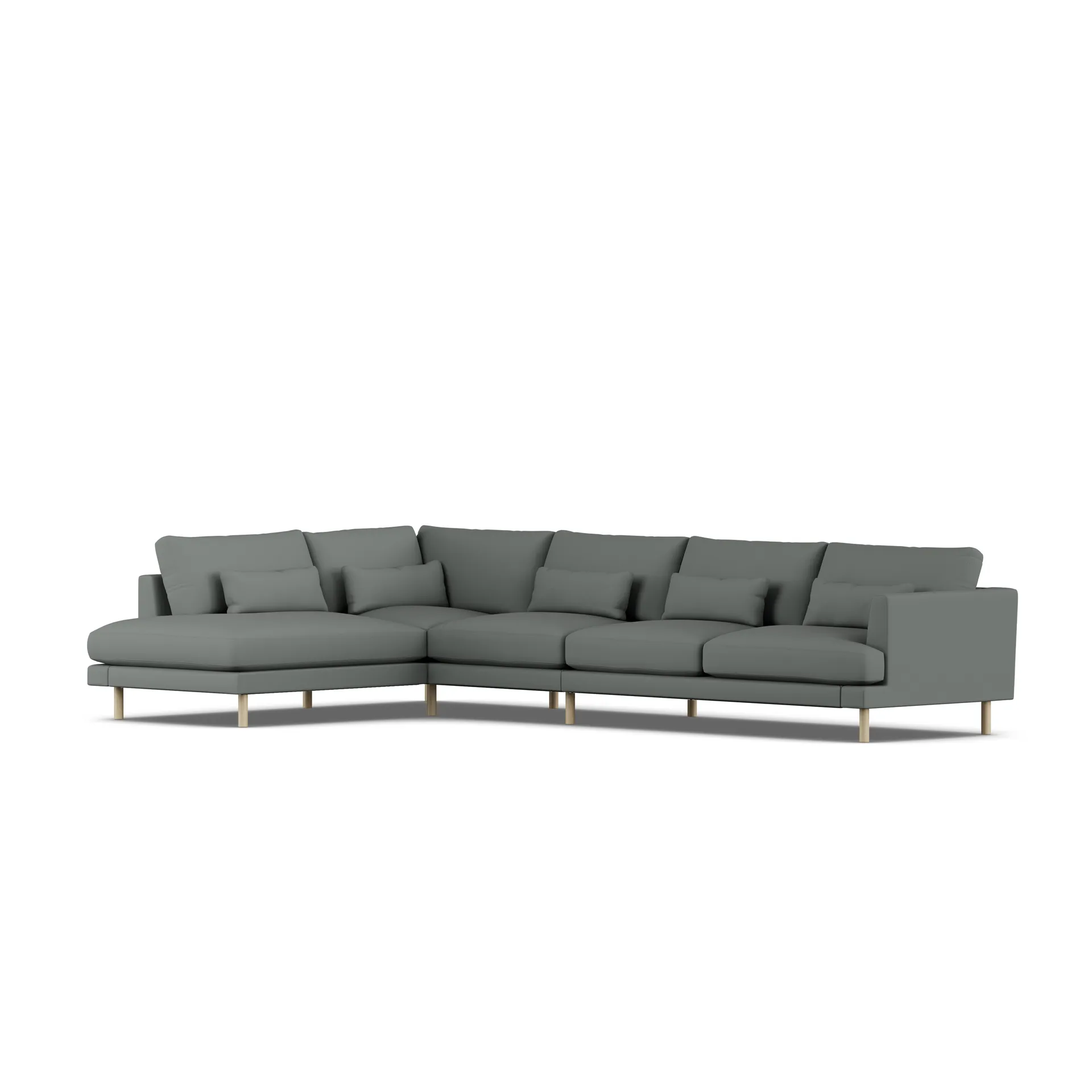 Bredhult sofa, Caleido Grey 1240-white-oiled oak, 4-seater B2 1898