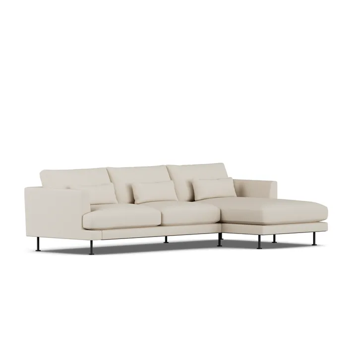 Bredhult sofa - Jump Beige 1956-black steel, 2,5-seater C1 - 1898