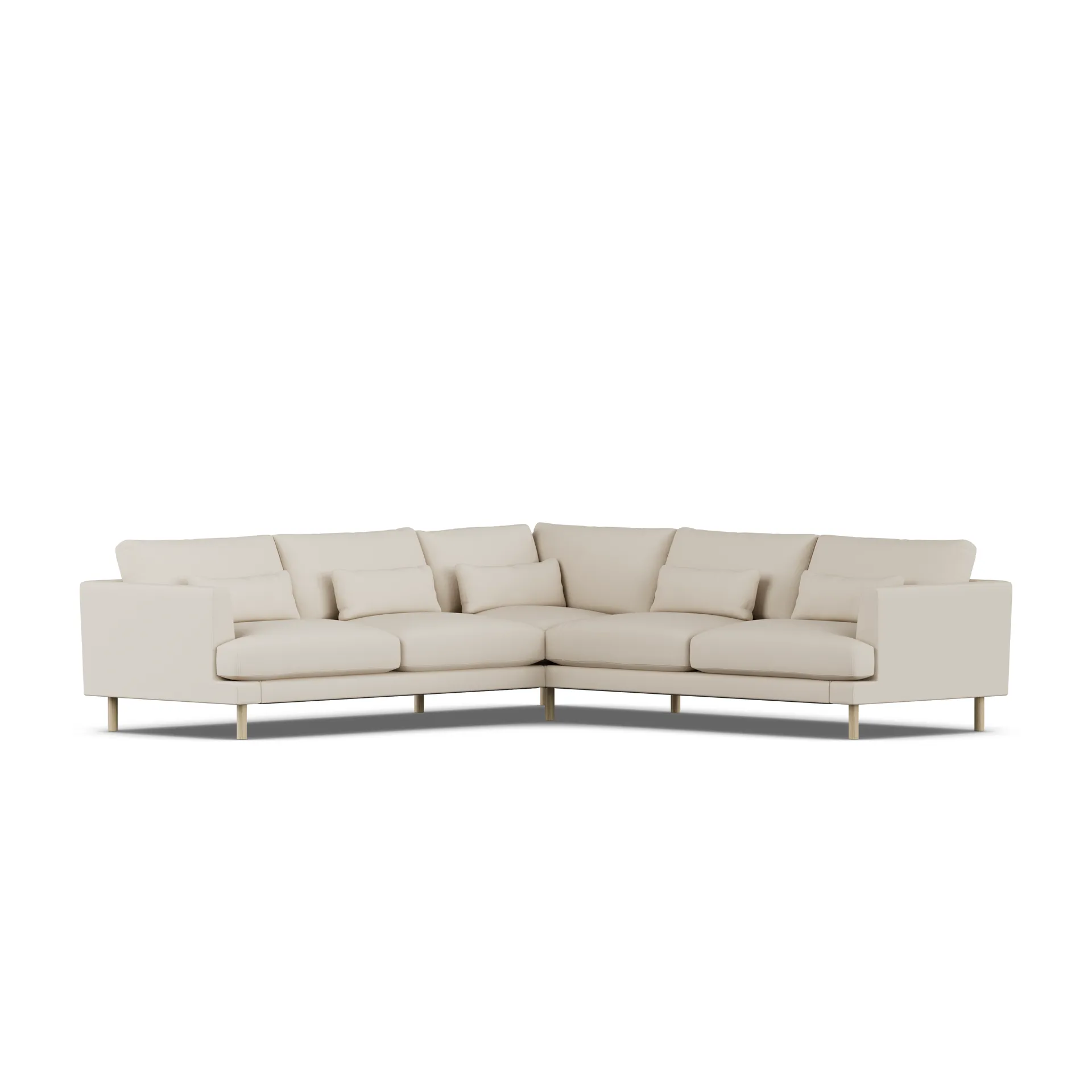 Bredhult sofa, Jump Beige 1956-white-oiled oak, corner sofa F 1898