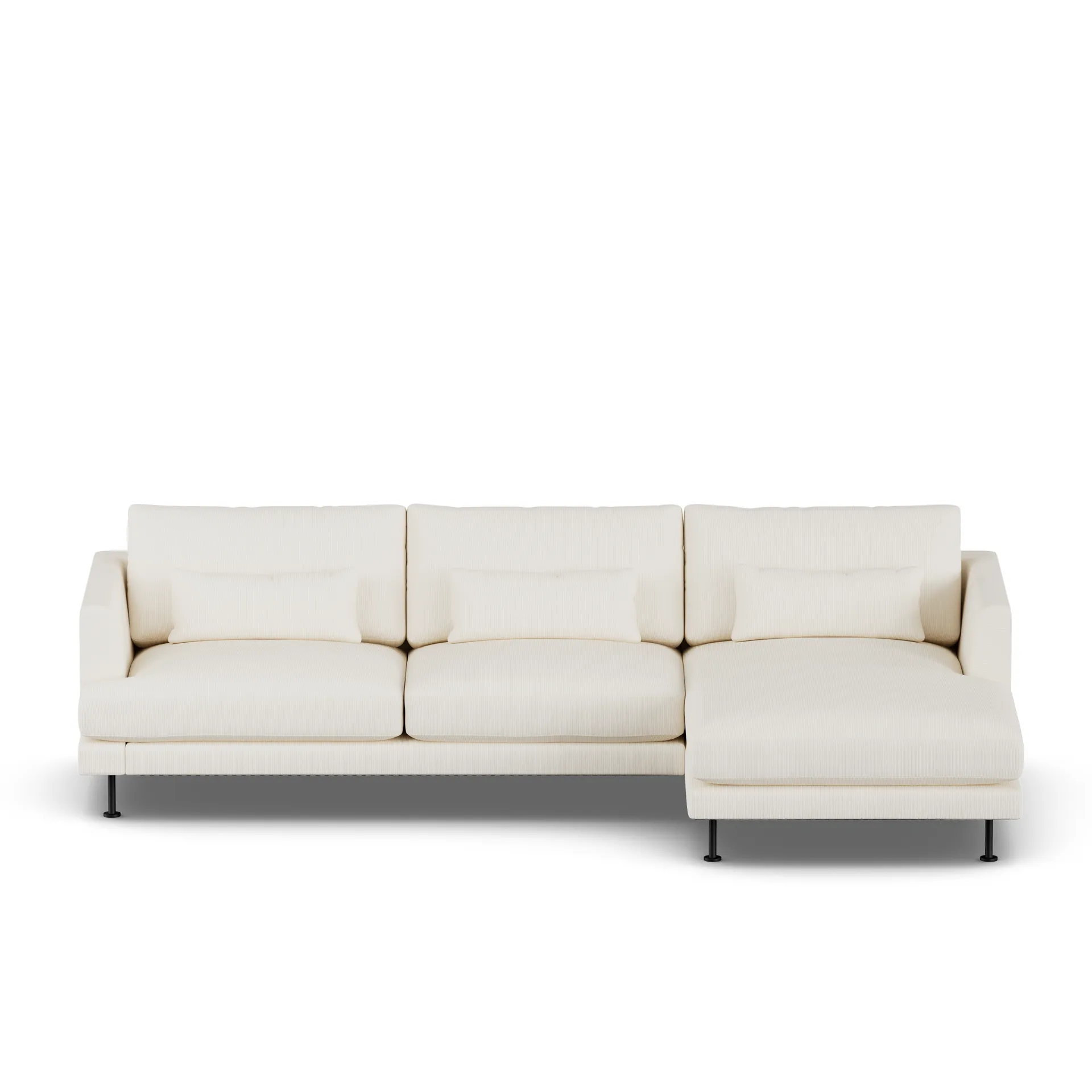 Bredhult sofa, Jump Off White 1954-black steel, 2,5-seater C1 1898