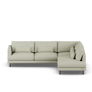 Bredhult sofa - Luiza Beige 3981-black steel, 3-seater A1 - 1898