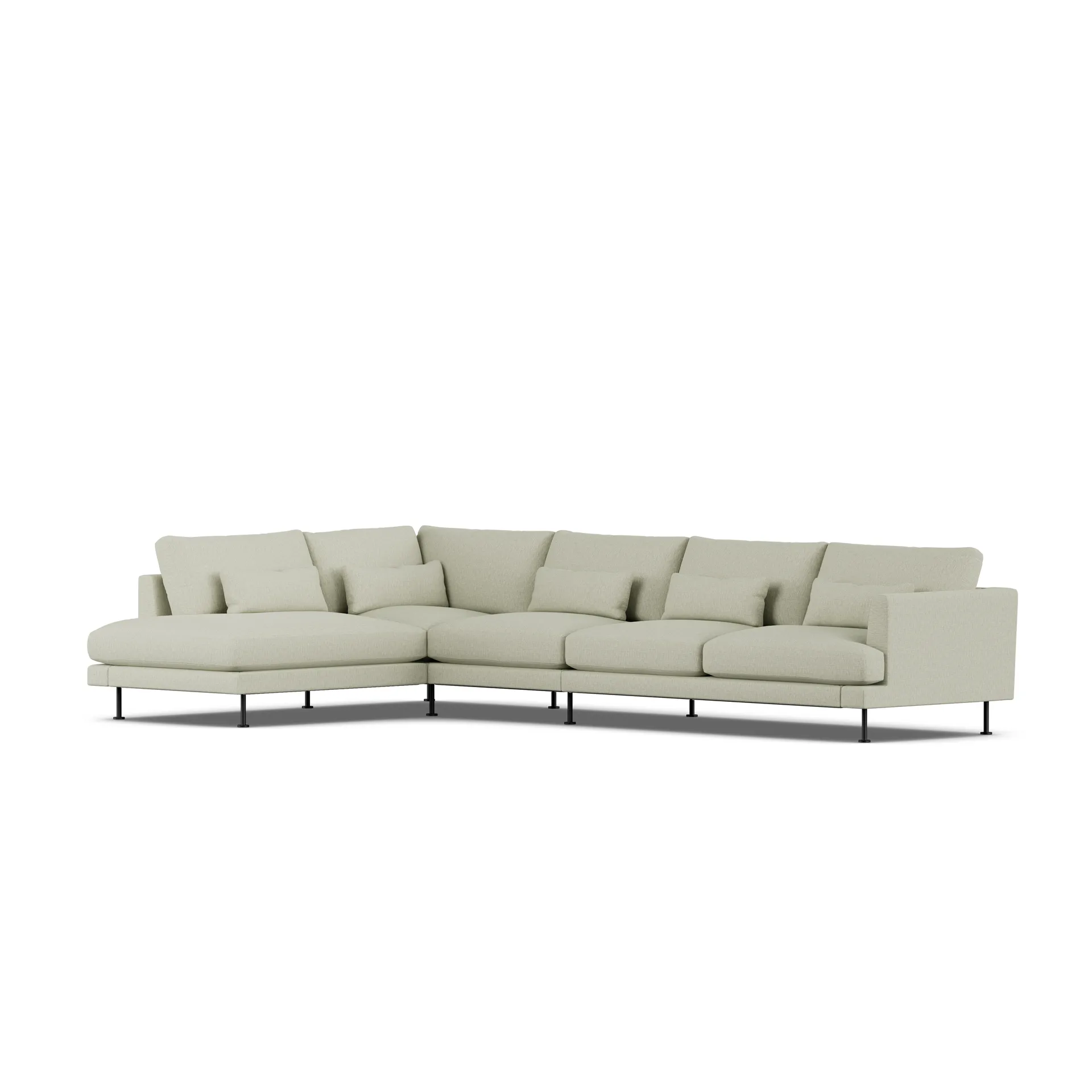 Bredhult sofa, Luiza Beige 3981-black steel, 4-seater B2 1898