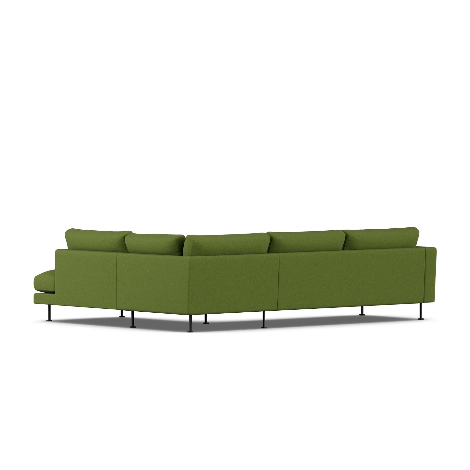 Bredhult sofa, Luiza Green 3975-black steel, 3-seater A1 1898