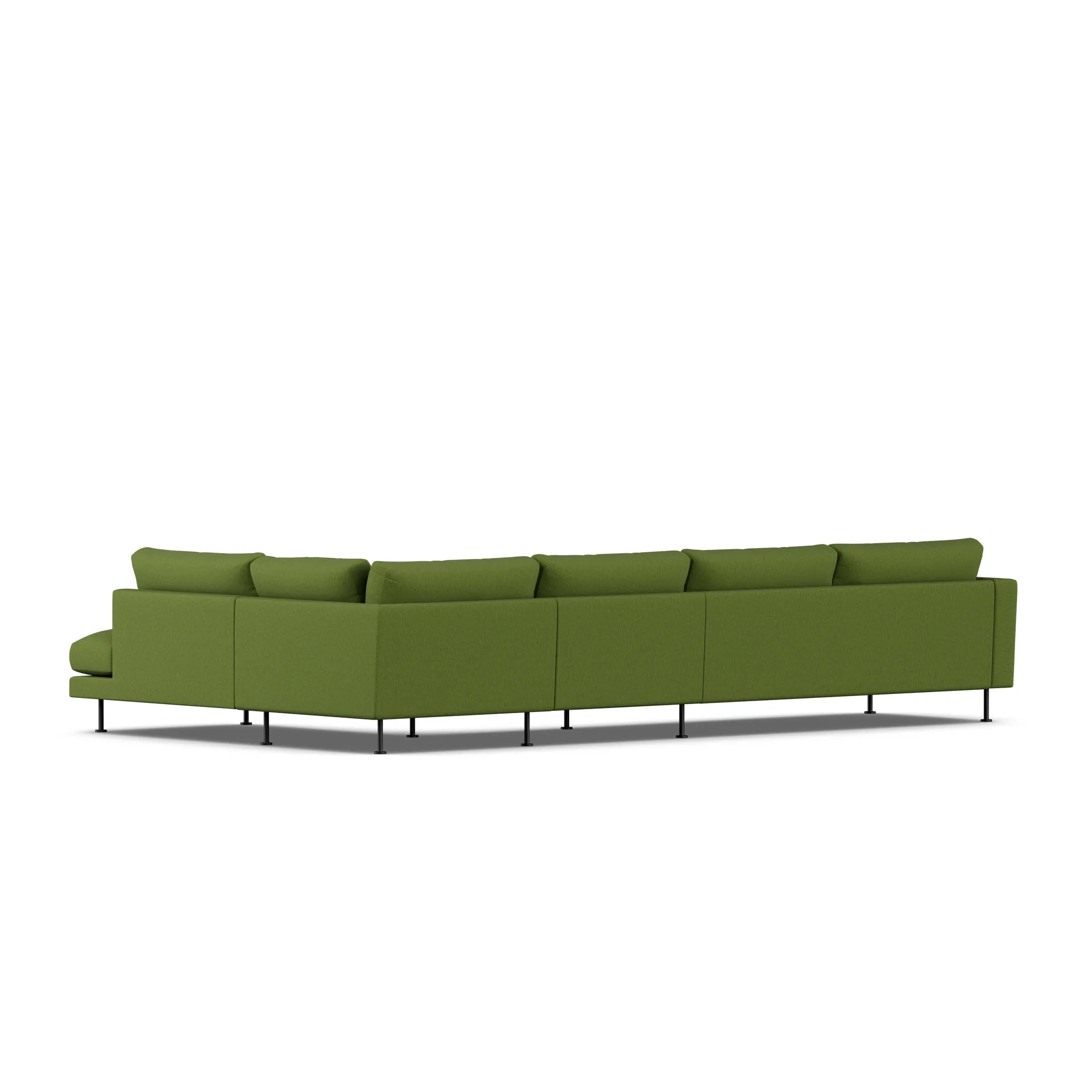 Bredhult sofa, Luiza Green 3975-black steel, 4-seater B1 1898