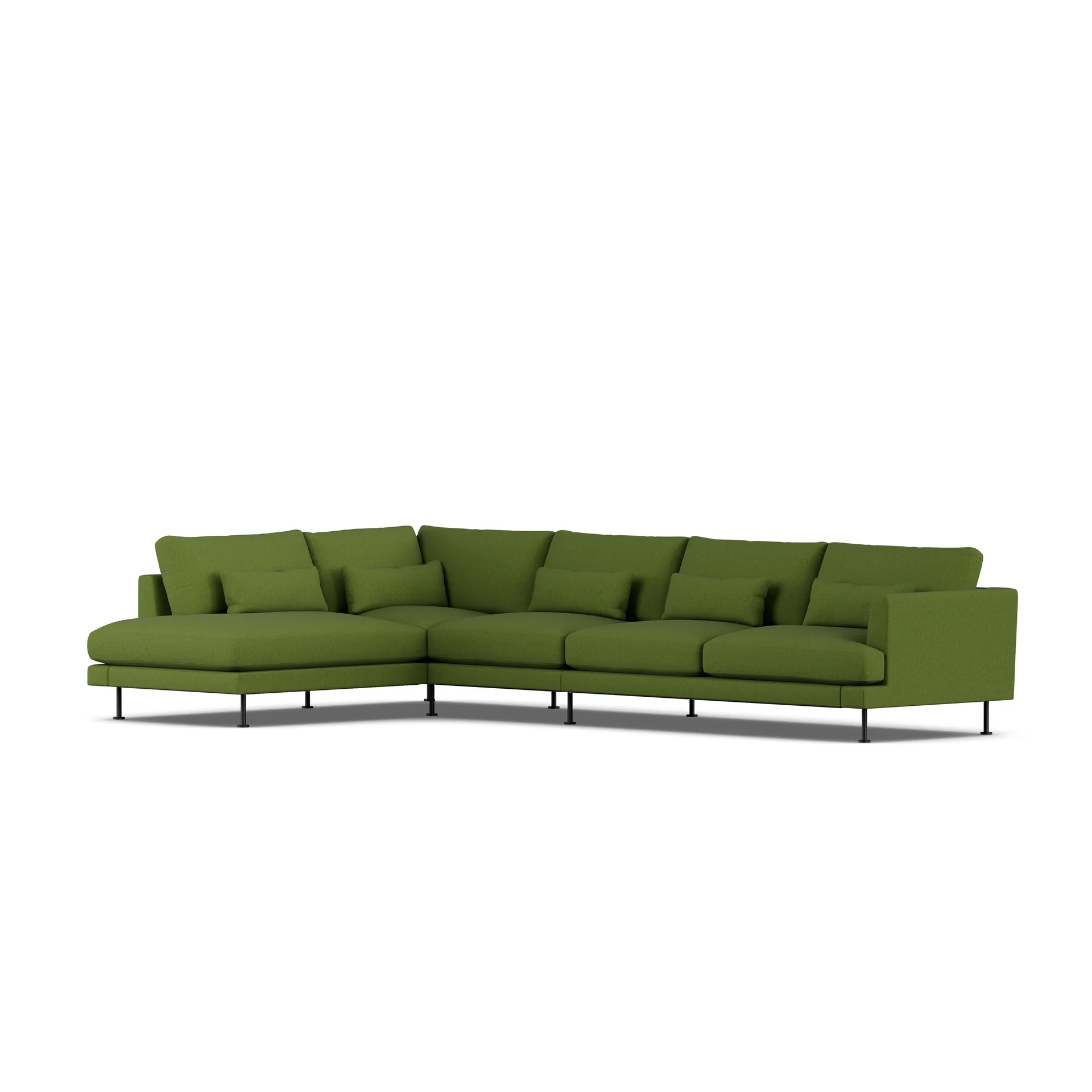 Bredhult sofa, Luiza Green 3975-black steel, 4-seater B2 1898
