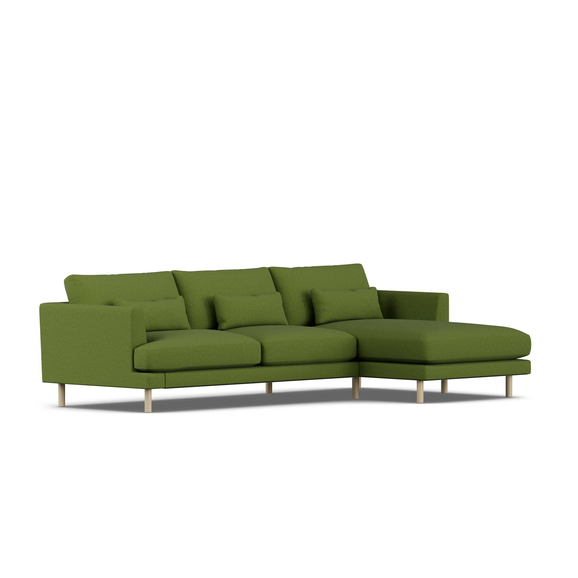 Bredhult sofa, Luiza Green 3975-white-oiled oak, 2,5-seater C1 1898
