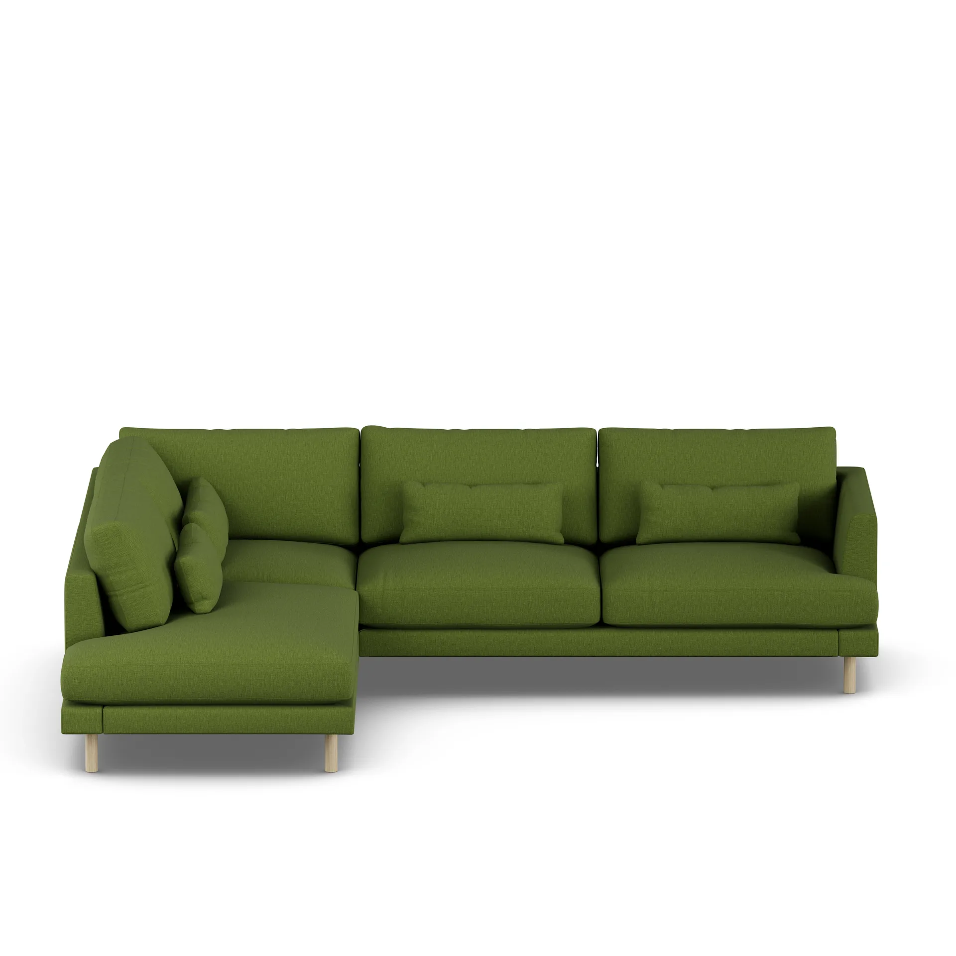 Bredhult sofa, Luiza Green 3975-white-oiled oak, 3-seater A2 1898