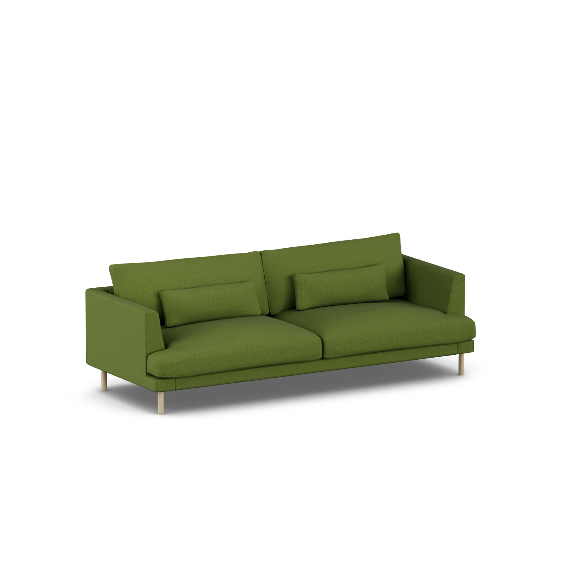 Bredhult sofa, Luiza Green 3975-white-oiled oak, 3-seater 1898
