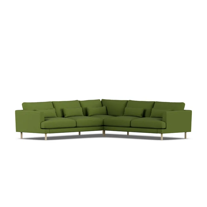 Bredhult sofa - Luiza Green 3975-white-oiled oak, corner sofa F - 1898