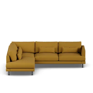 Bredhult sofa - Luiza Mustard 3972-black steel, 3-seater A2 - 1898